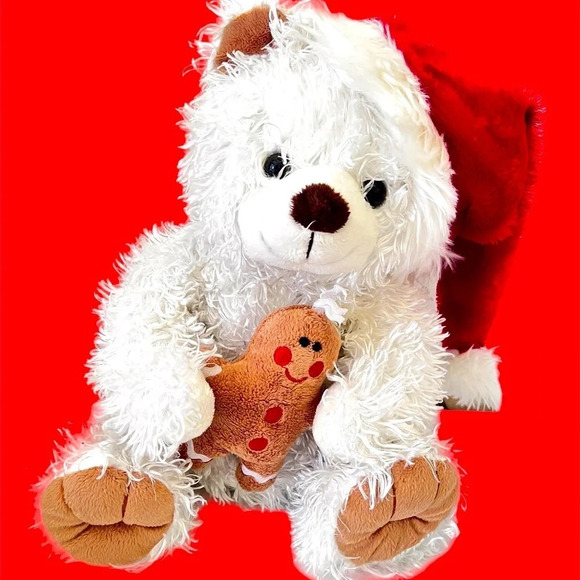 DanDee Christmas bear holding gingerbread man 18" Plush Soft Toy Stuffed Animal - Picture 4 of 5
